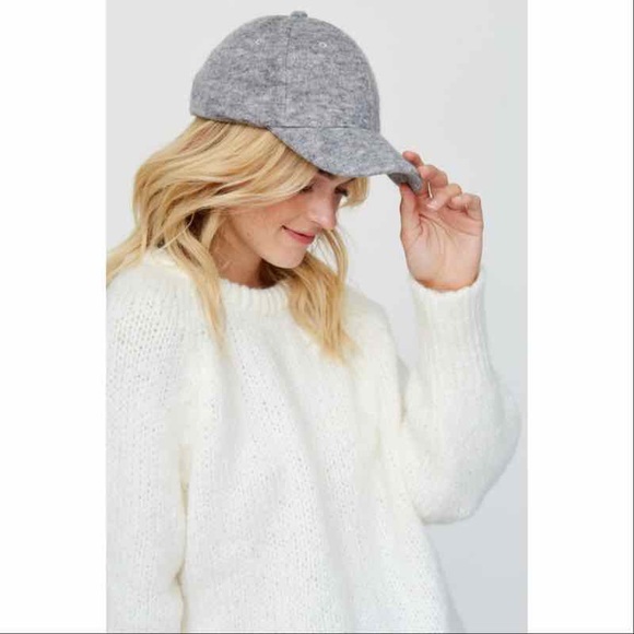 Wool Like Baseball Hat - GREY - Picture 3 of 3